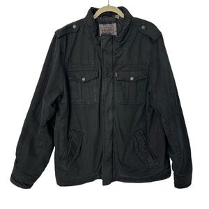 Levi's Black Quilted Trucker Denim Jacket  | Size L